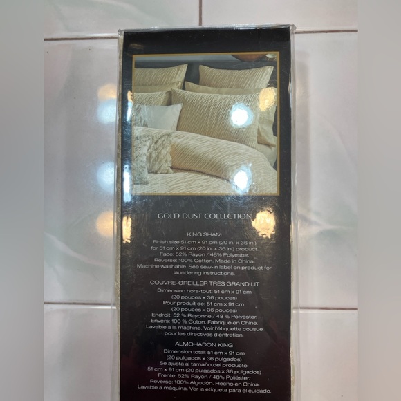 NIP Donna Karan Home "GOLD DUST COLLECTION" King Pillow Sham - Picture 6 of 7